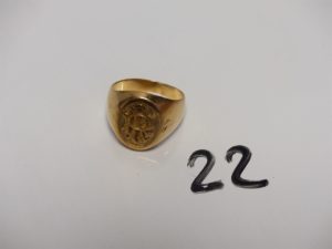 1 chevalière en or initiales RR gravées (Td61). PB 7,1g