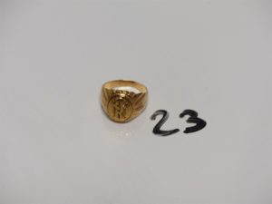 1 chevalière en or initiales RM gravées (Td52). PB 8,4g