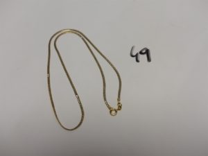 1 collier bicolore maille anglaise en or (L44cm). PB 5,2g
