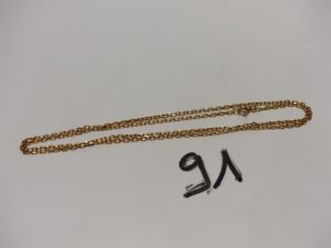 1 chaîne maille forçat en or (L55cm). PB 7,5g