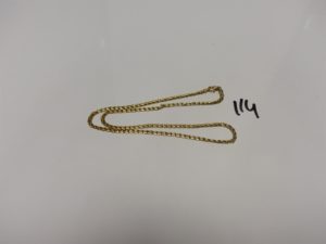 1 collier maille festonnée en or (abîmée,L43cm). PB 5,4g