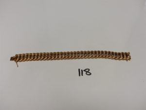 1 bracelet en or maille américaine (L19cm). PB 25,4g