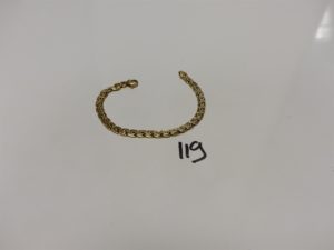 1 bracelet en or maille festonnée (abîmée,L18cm). PB 7,8g