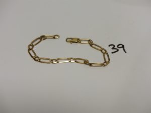 1 Bracelet en or maille alternée (L20,5cm). PB 9,9g