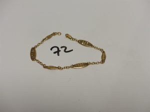 1 Bracelet en or à motifs filigranés (L21cm). PB 6,5g