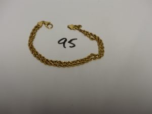1 Bracelet en or maille corde cassé (L18cm). PB 5,5g