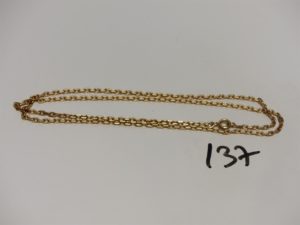 1 Chaîne en or maille forçat (L54cm). PB 11,7g