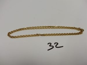 1 chaîne maille forçat en or (50cm). PB 10,7g