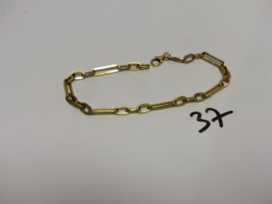 1 bracelet maille alternée en or (un peu usé, L23cm). PB 5,9g