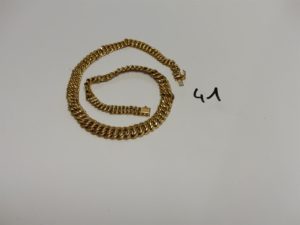 1 collier maille américaine en or (usé, L46cm). PB 33,5g