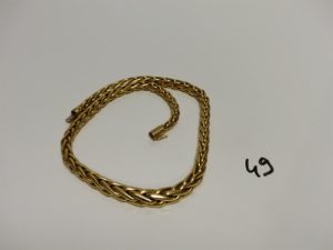 1 collier maille palmier en or (L46cm). PB 44,5g