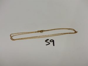 1 chaîne maille forçat en or (L52cm). PB 3,8g