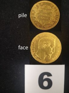 1 Pièce de 20fr Napoléon III année 1859, authentique or 900/1000. PB 6,4g