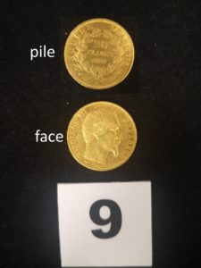 1 Pièce de 20fr Napoléon III année 1859, authentique or 900/1000 PB 6,4g