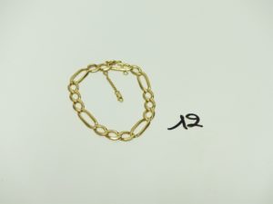 1 Bracelet en or maille alternée (L19cm). PB 16,8g