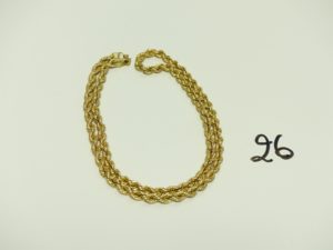 1 Chaîne en or maille corde (L60cm). PB 23,4g