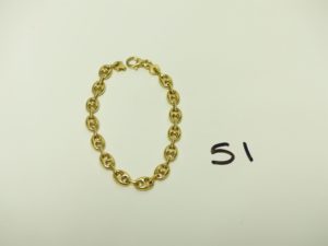 1 Bracelet en or maille grain de café (L21cm). PB 13g