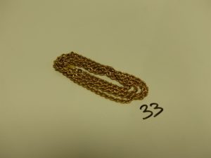1 Chaîne en or maille corde (L70cm). PB 11,7g