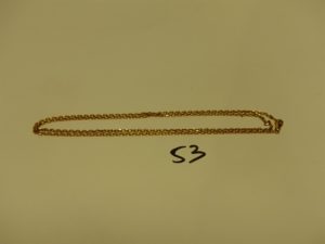 1 chaîne maille forçat en or (L60cm). PB 10,5g