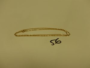 1 chaîne maille alternée en or (L44cm). PB 3g