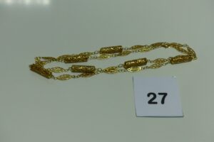 1 collier en or à motifs filigranés (L72cm). PB 16,1g