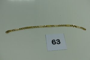 1 bracelet maille alternée en or (L19cm). PB 14g