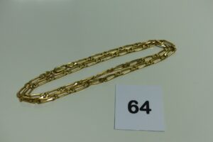 1 chaîne maille alternée en or (L58cm). PB 36,8g