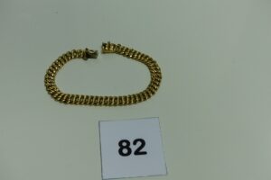 1 bracelet maille américaine en or (usé, L20cm). PB 11,8g