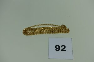 1 chaîne maille forçat en or (L73cm). PB 17,6g