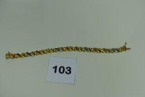 1 bracelet maille articulée tricolore en or (L19,5cm). PB 12,3g