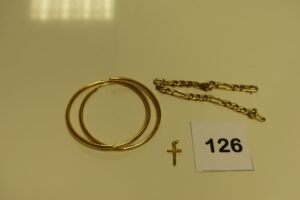 1 pendentif, 1 bracelet, et 2 boucles en métal doré