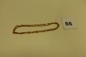 1 chaîne maille torsadée en or (L53cm). PB 8,4g