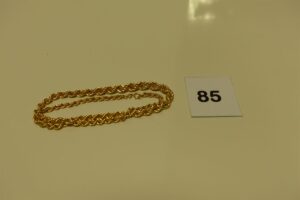 1 collier maille corde en or (L42cm). PB 13,3g