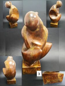 1 Sculpture en bronze signée OROS représentant une jeune femme H 32cm numéroté B/H