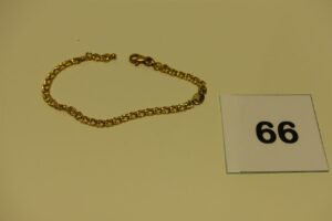 1 bracelet maille tressée en or (L18cm). PB 4,4g