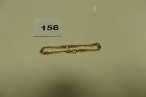 1 bracelet maille anglaise alternée en or (1 peu usé, L16cm). PB 8.8g