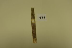 1 montre dame en or de marque Aureus, bracelet et boitier or (L19cm, Hors service). PB 55.5g