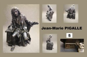 Jean-Marie PIGALLE "Molière" bronze à patine brune (H24cm)