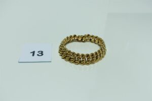 1 bracelet en or maille américaine (un peu cabossé, L19cm). PB 27,7g
