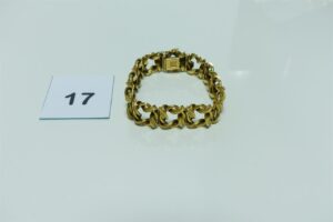 1 bracelet maille tressée articulée en or (L18cm). PB 55,2g