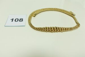 1 collier maille américaine en or (chaînette de sécurité cassée, L45cm). PB 18,6g