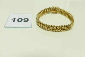 1 bracelet maille américaine en or (L18,5cm). PB 14,8g