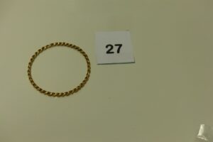 1 bracelet jonc torsadé en or (diamètre 6,5cm). PB 18,1g