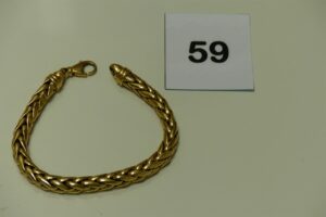 1 bracelet maille palmier en or (L20cm, 1 peu cabossé). PB 21,8g