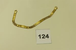1 bracelet maille fantaisie en or (L21cm). PB 17,7g