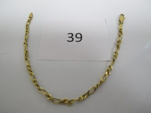 1 Bracelet en or maille forçat(L20cm). PB 6,13 g.