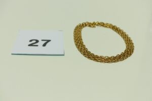 1 Chaîne en or maille forçat (à réparer, L74cm). PB 12,3g