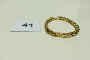 1 Bracelet en or maille palmier (cabossé, L19cm). PB 13,4g