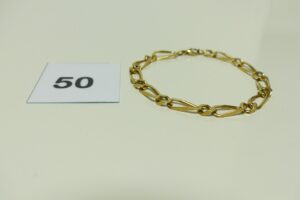 1 Bracelet en or maille alternée (L18cm). PB 13,7g