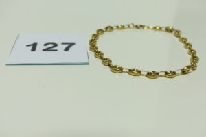 1 Bracelet en or maille grain de café (L20cm). PB 5,7g